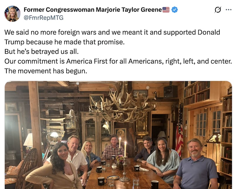 Marjorie Taylor Greene announces new anti-Trump movement on X.
