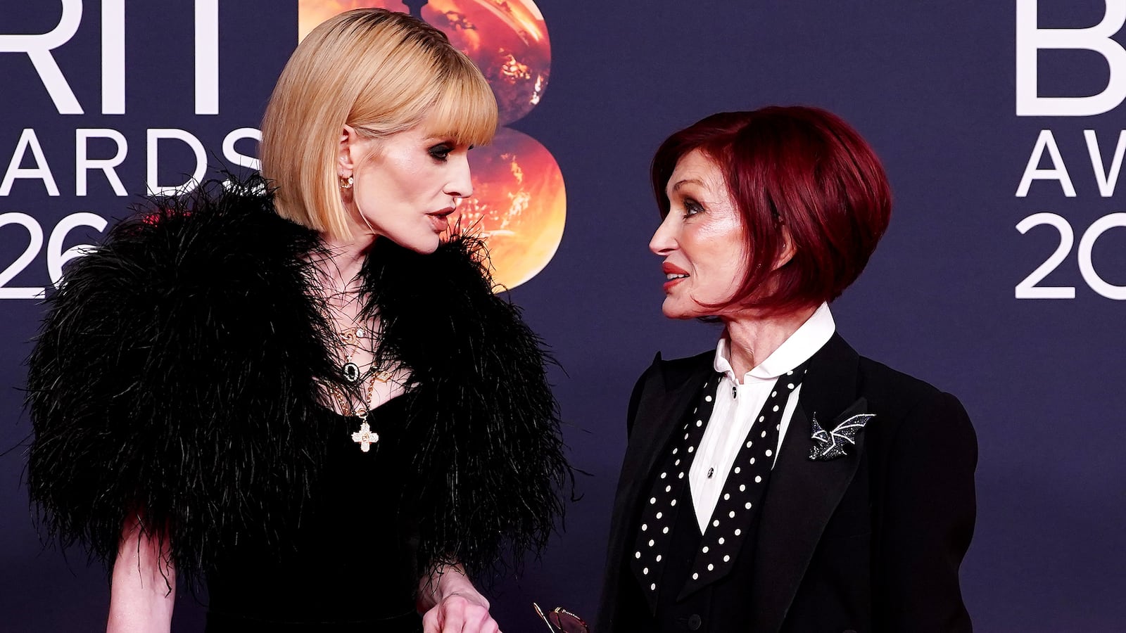 Kelly Osbourne (left) and Sharon Osbourne attending the 2026 Brit Awards.