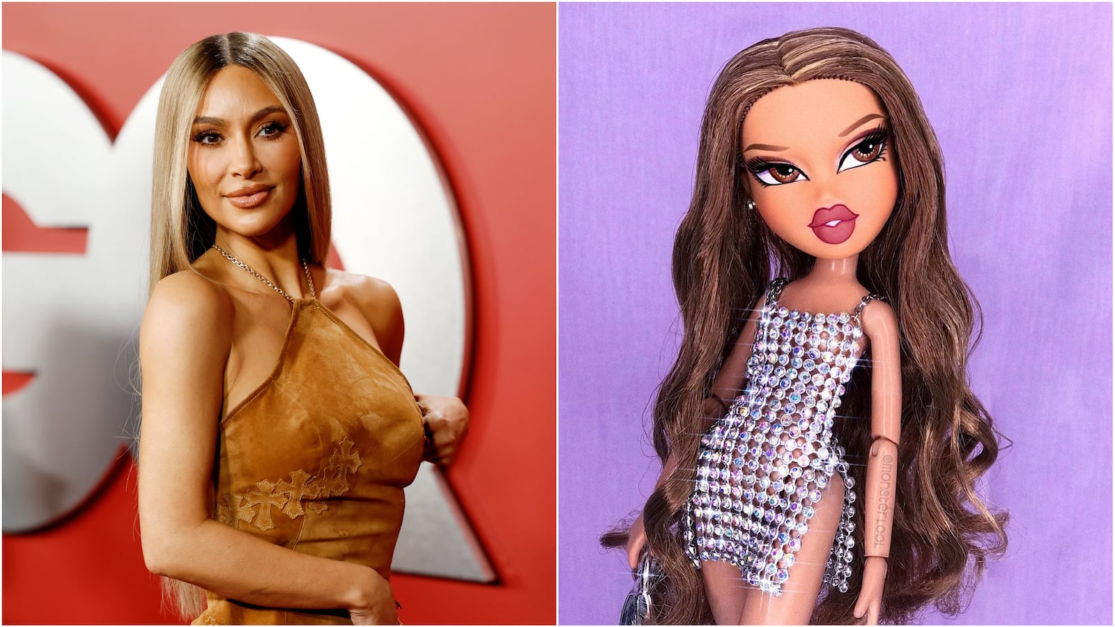 Kim Kardashian and a Bratz Doll