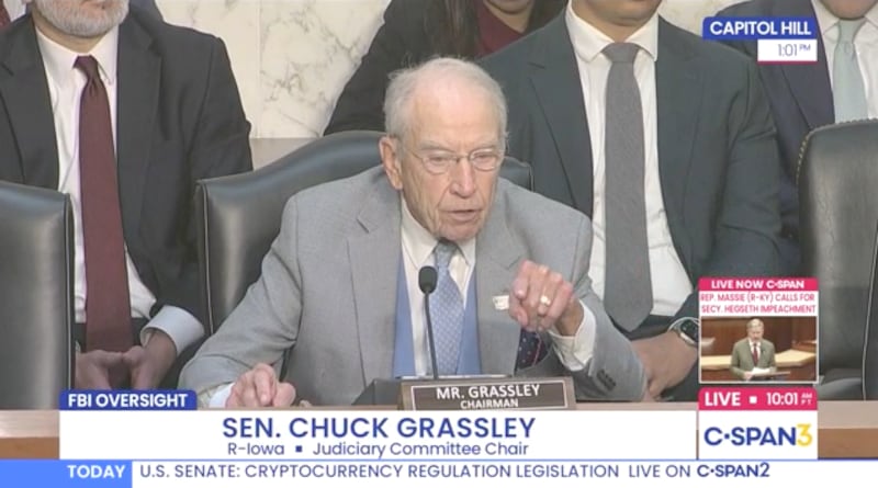 Grassley declined Patel's request to end the hearing.