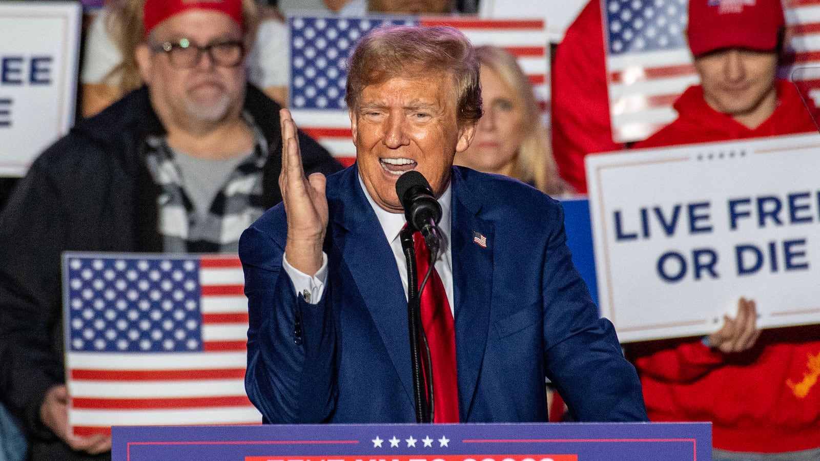 Former US President and 2024 Republican presidential hopeful Donald Trump.