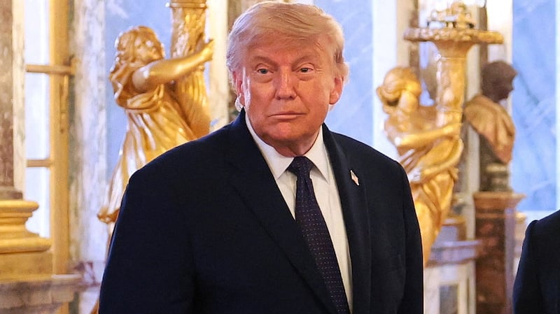 President Donald Trump receives a tour of Chateau de Versailles from President of France Emmanuel Macron ahead of a dinner, France, June 17, 2026.