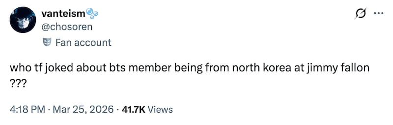 A post on X from a BTS fan.