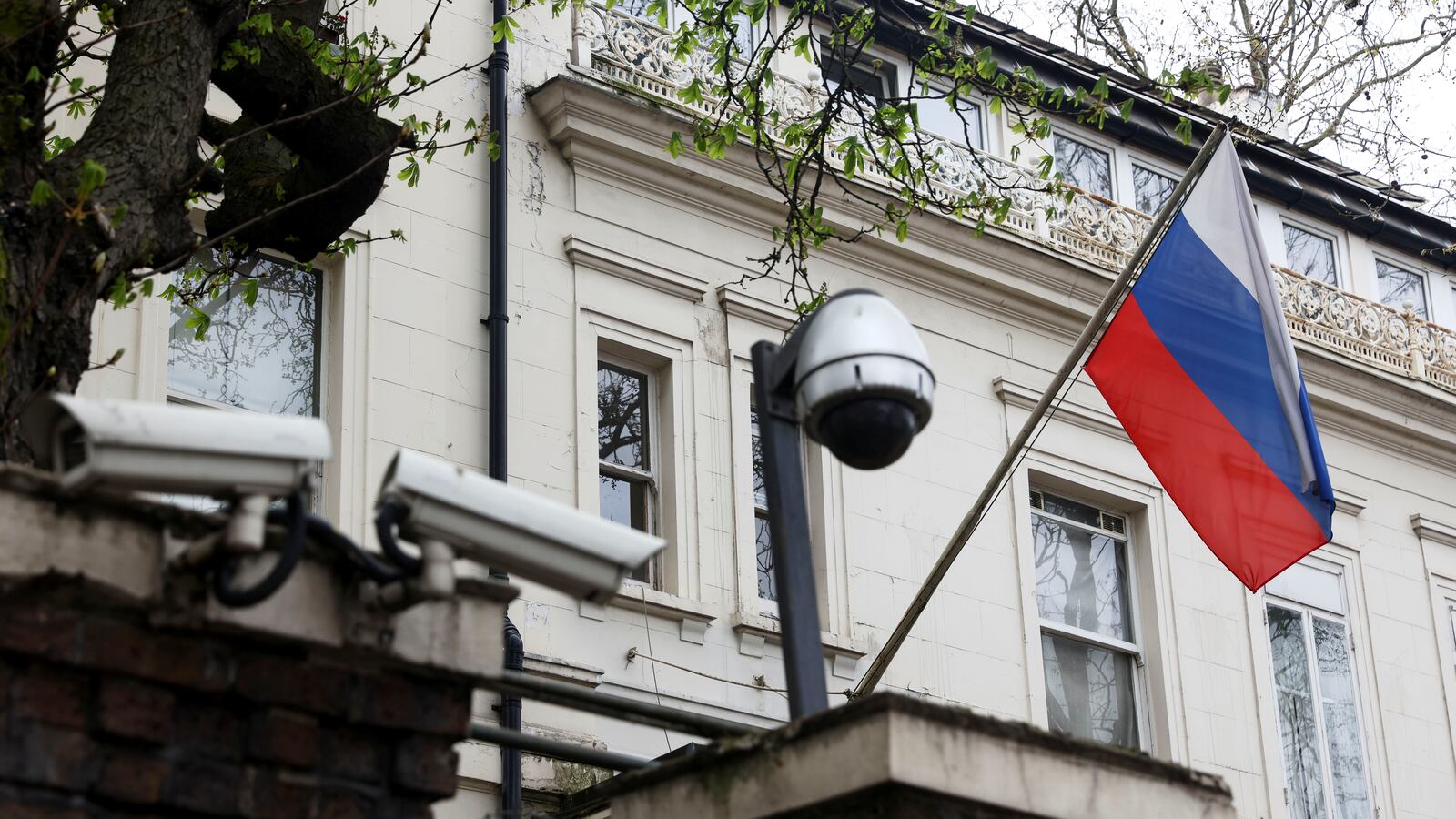 General view of the Russian Embassy in London, Britain, April 6, 2022.