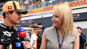 Rachel Brookes interviewing Lando Norris