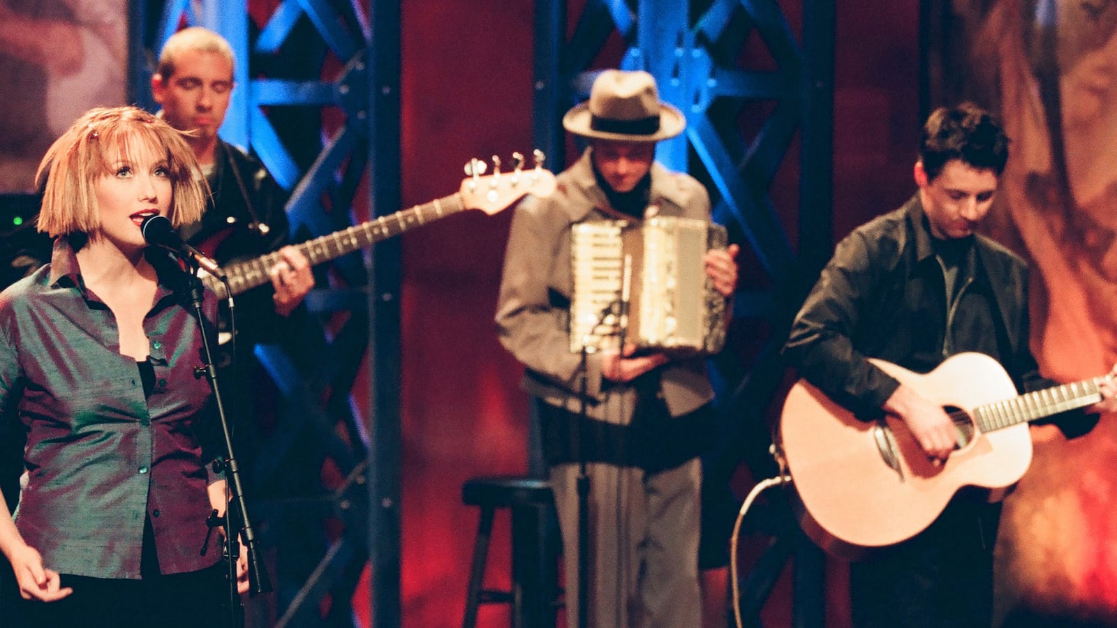 Sixpence None the Richer performing.