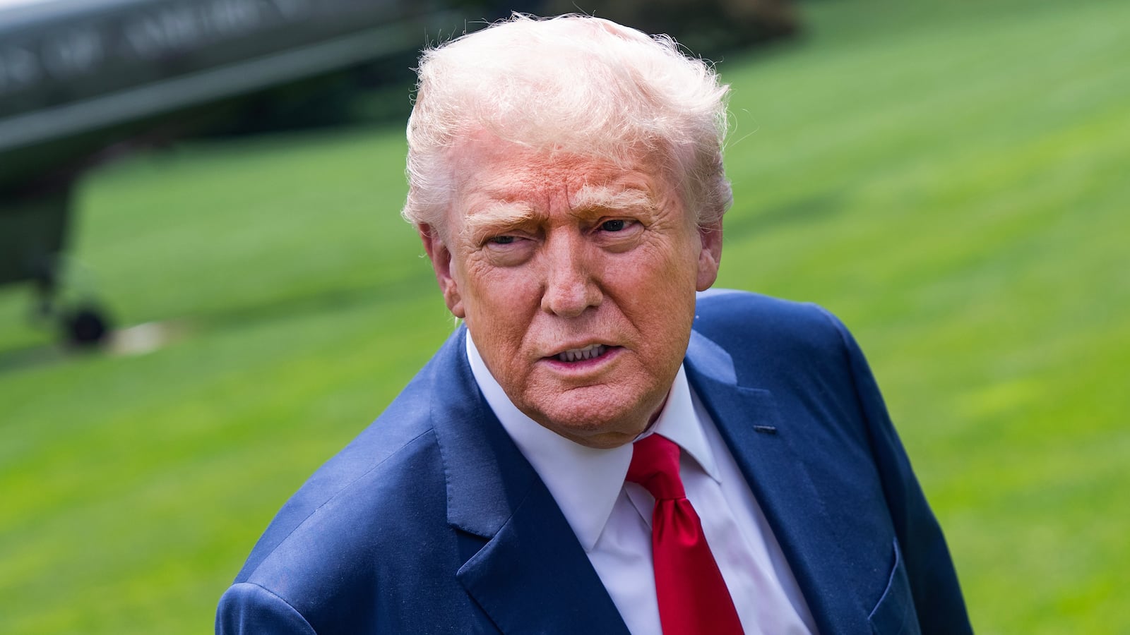 President Donald Trump on the South Lawn of the White House.
