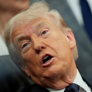 President Donald Trump speaks during an event to sign a memorandum in the Oval Office at the White House in Washington, D.C., U.S., May 5, 2026.