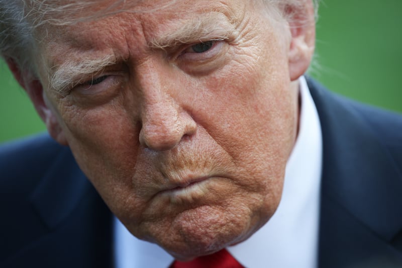 WASHINGTON, DC - SEPTEMBER 11: U.S. President Donald Trump takes questions from members of the press while departing the White House on September 11, 2025 in Washington, DC. Trump is scheduled to travel to New York City this evening. (Photo by Win McNamee/Getty Images)