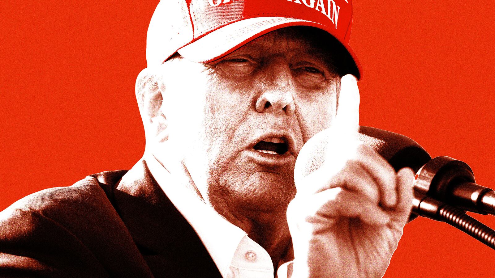 An illustration including former U.S. President Donald Trump