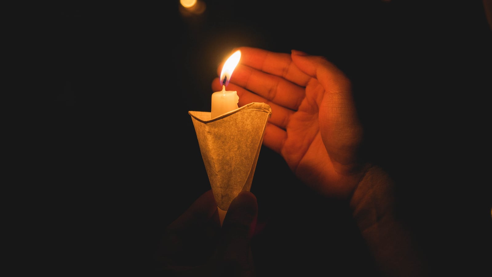 Stock image of a candle vigil.