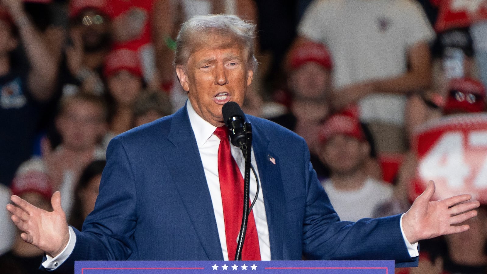 Donald Trump at an October 2024 rally in Tempe, Arizona.