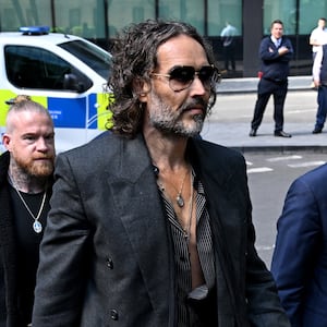 LONDON, ENGLAND - MAY 30: Russell Brand arrives at Southwark Crown Court on May 30, 2025 in London, England. The charges relate to accusations of rape, indecent assault and sexual assault between 1999 and 2005. (Photo by Jeff Spicer/Getty Images)