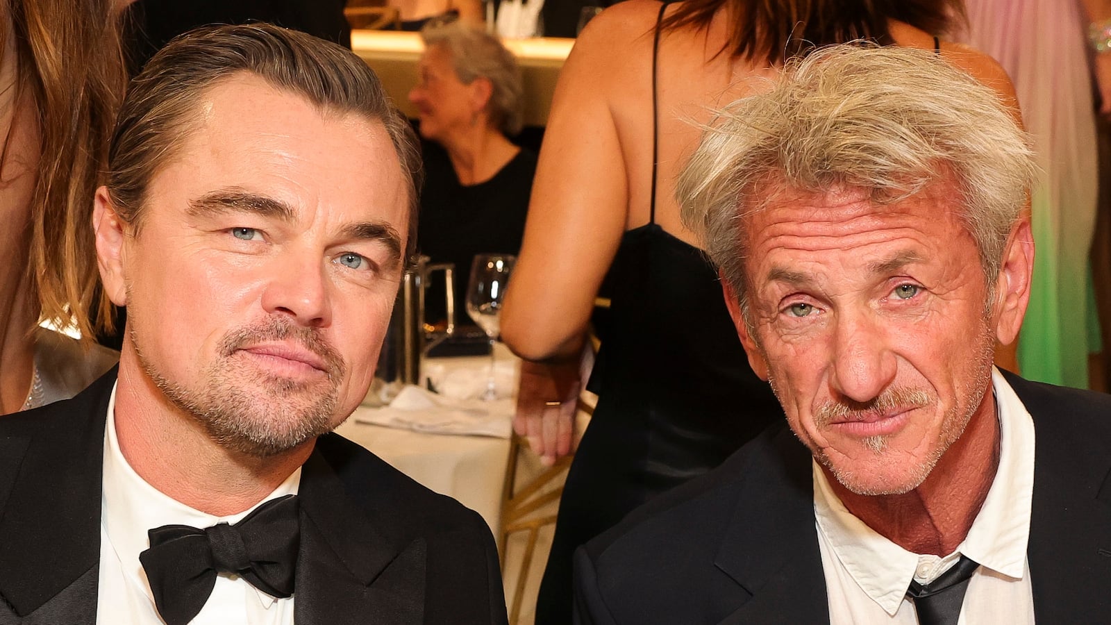 BEVERLY HILLS, CALIFORNIA - JANUARY 11: (L-R) Leonardo DiCaprio and Sean Penn attend the 83rd Annual Golden Globe Awards at The Beverly Hilton on January 11, 2026 in Beverly Hills, California. (Photo by Stewart Cook/CBS via Getty Images)