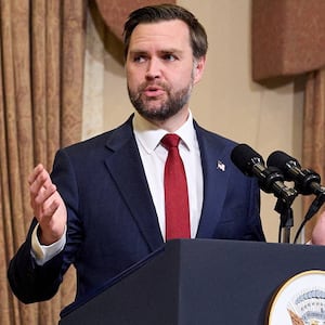 U.S. Vice President JD Vance speaks during a news conference after meeting with representatives from Pakistan and Iran, April 12, 2026, in Islamabad, Pakistan.. Jacquelyn Martin/Pool via REUTERS