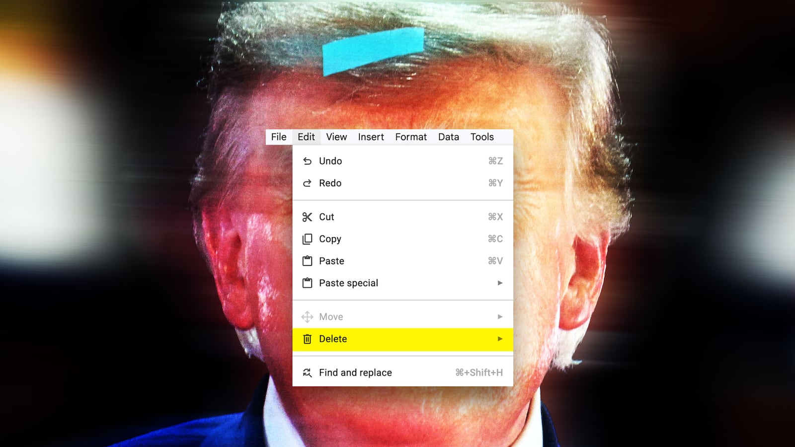 Donald Trump, delete dropdown menu
