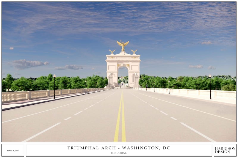 Renderings of Trump's Arch by architecual firm Harrison Design