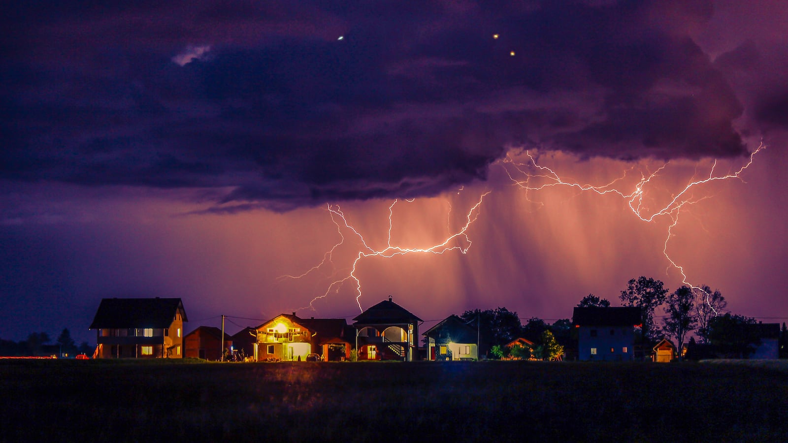 Storm above a village.