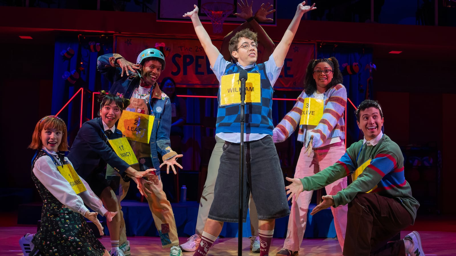 Kevin McHale and the cast of "Spelling Bee"