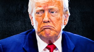 A photo illustration of a sad Donald Trump.
