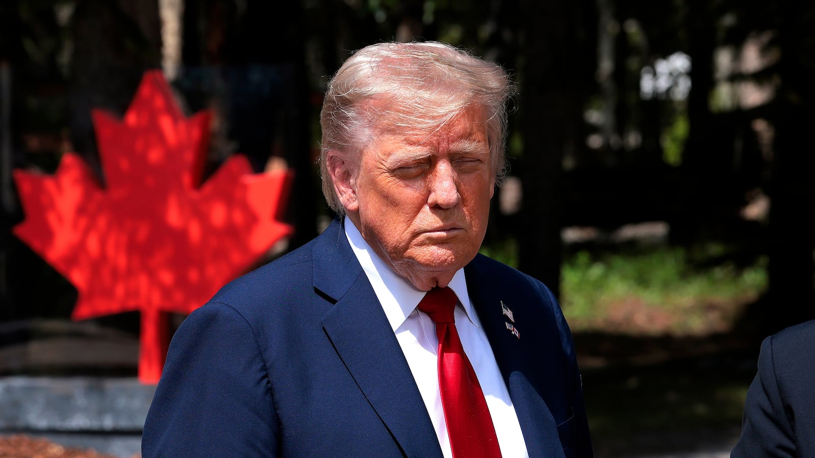 KANANASKIS, ALBERTA - JUNE 16: U.S. President Donald Trump and British Prime Minister Keir Starmer speak to the press after signing a trade deal following a bilateral meeting during the G7 Leaders' Summit on June 16, 2025 in Kananaskis, Alberta. Canada is hosting this year's meeting of the world's seven largest economies. (Photo by Chip Somodevilla/Getty Images)