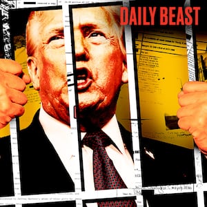 Donald Trump locked up in a jail made of the Epstein files and ICE missteps.