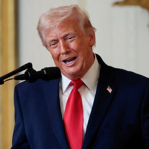 U.S. President Donald Trump speaks during a Women's History Month event, in the East Room of the White House in Washington, D.C., U.S. March 12, 2026. REUTERS/Evan Vucci