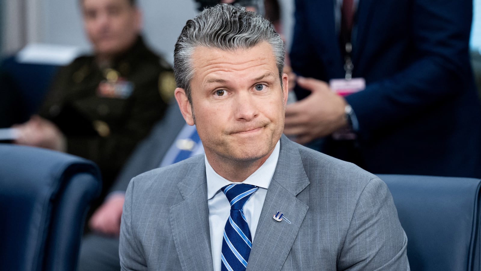 US Defense Secretary Pete Hegseth attends a meeting in Washington, DC, on July 17, 2025.