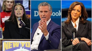 Gavin Newsom, AOC, and Kamala Harris.