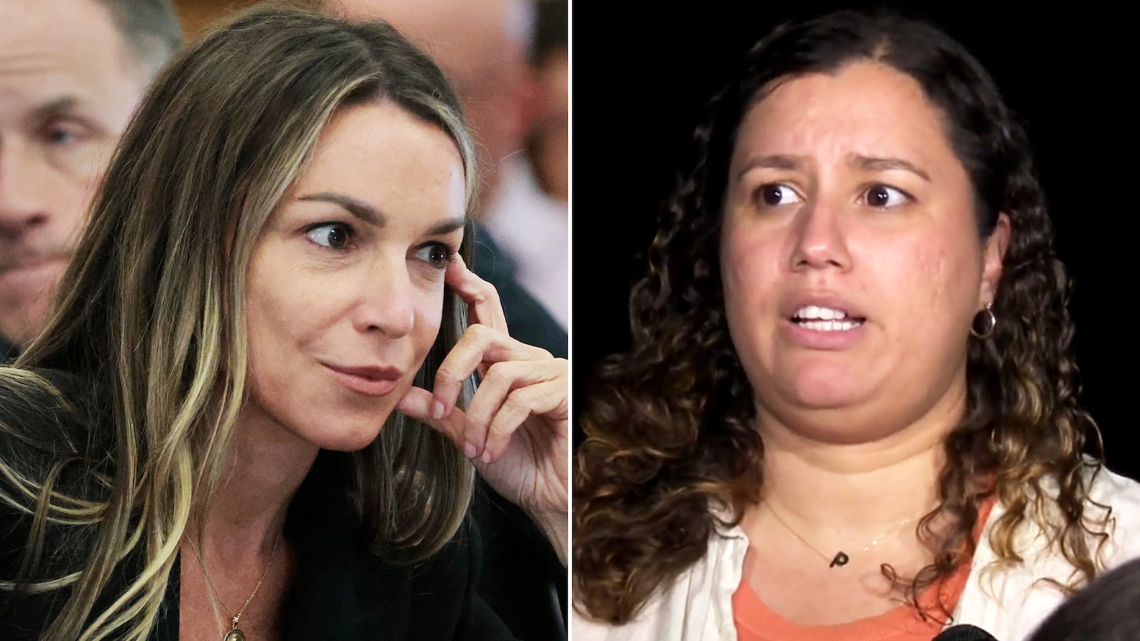 Juror Paula Prado, right, talked about the Karen Read, left, verdict.