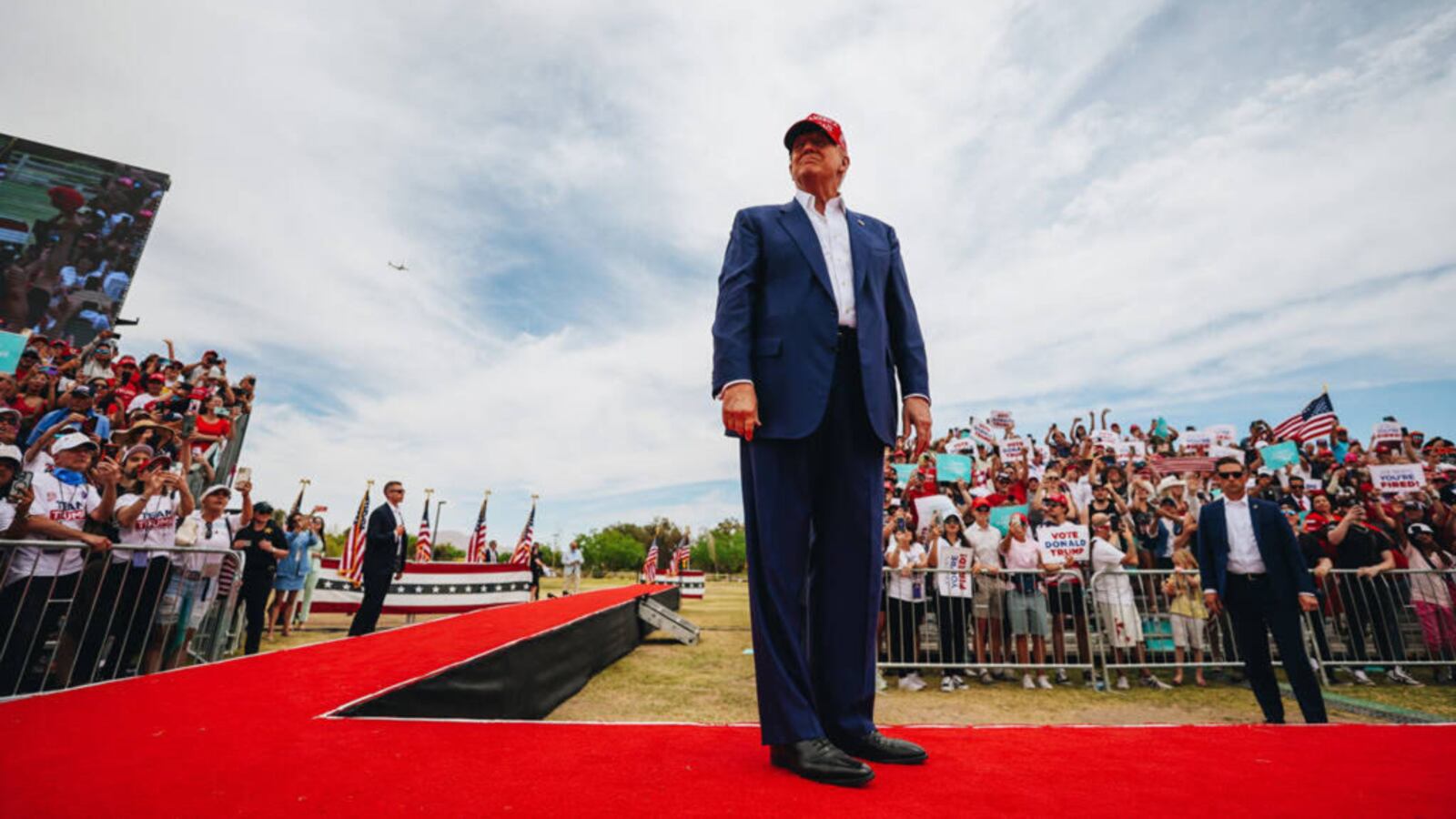 Former President Donald Trump speaks at a rally in Las Vegas.
