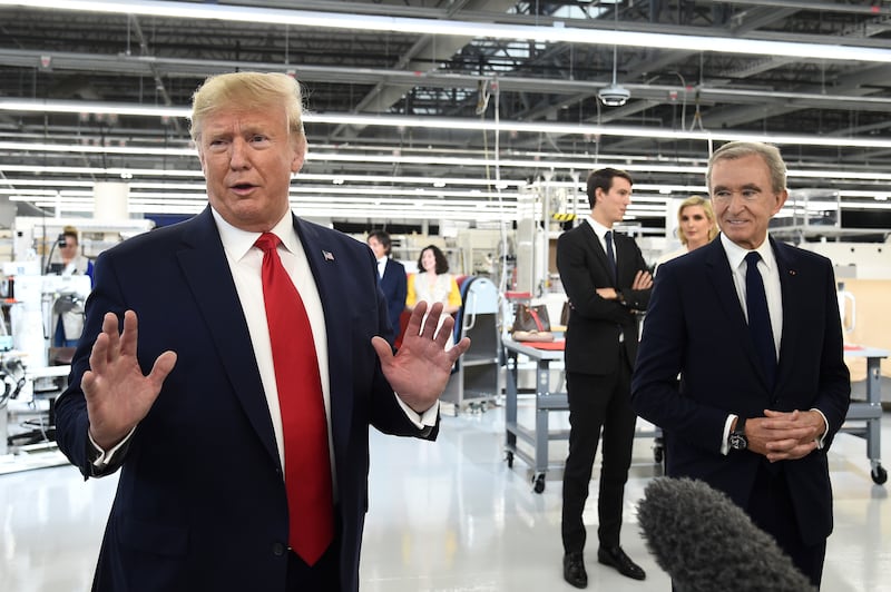 President Donald Trump and Bernard Arnault (Photo by Michael Buckner/WWD/Penske Media via Getty Images)