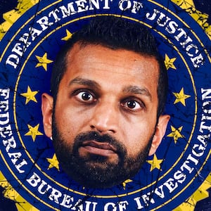 A photo illo illustration of FBI Director Kash Patel.