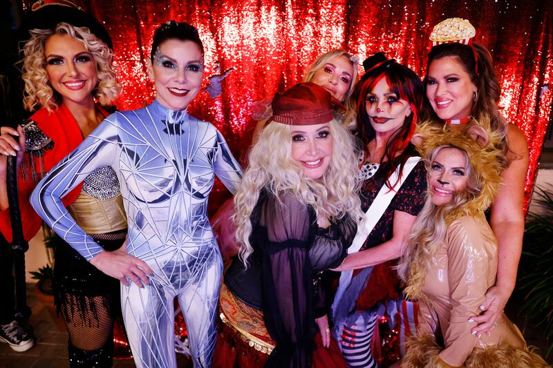 A photo including Gina Kirschenheiter, Heather Dubrow, Shannon Storms Beador, Taylor Armstrong, Tamra Judge, Jennifer Pedranti, Emily Simpson