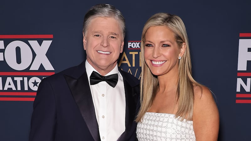 GREENVALE, NEW YORK - DECEMBER 05: (L-R) Sean Hannity and Ainsley Earhardt attend FOX Nation's 2024 Patriot Awards at Tilles Center for the Performing Arts on December 05, 2024 in Greenvale, New York. (Photo by Theo Wargo/Getty Images)
