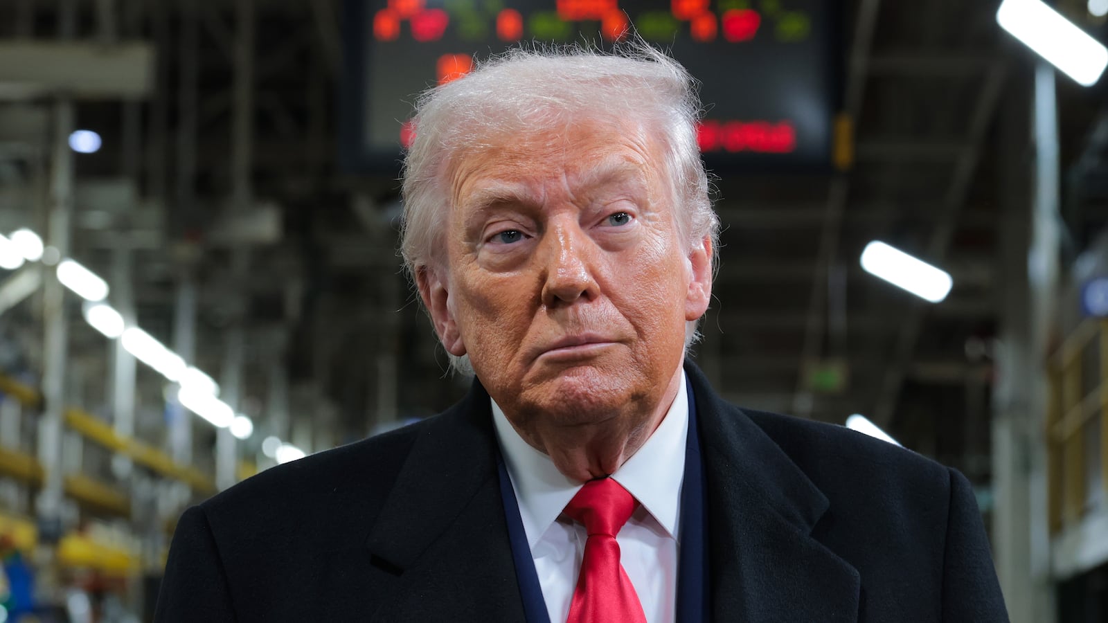 DEARBORN, MICHIGAN - JANUARY 13: U.S. President Donald Trump tours the Ford River Rouge Complex on January 13, 2026 in Dearborn, Michigan. Trump is visiting Michigan where he will participate in a tour of the Ford River Rouge complex and later give remarks to the Detroit Economic Club. (Photo by Anna Moneymaker/Getty Images)