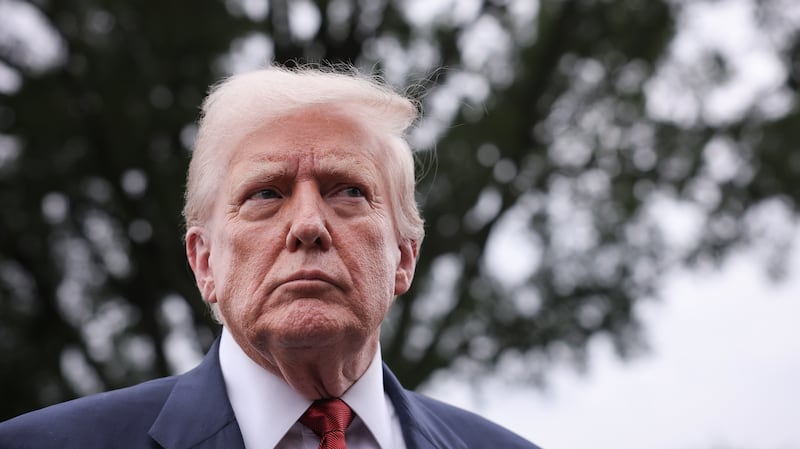 WASHINGTON, DC - AUGUST 01: U.S. President Donald Trump speaks to the media as he departs the White House on August 01, 2025 in Washington, DC. Trump answered a range of questions from reporters before leaving and is scheduled to spend the weekend in Bedminster, New Jersey. (Photo by Win McNamee/Getty Images)