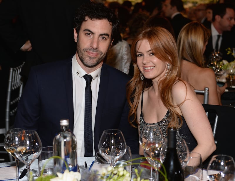 HOLLYWOOD, CA - JUNE 06:  Actors Sacha Baron Cohen (L) and Isla Fisher attend 41st AFI Life Achievement Award Honoring Mel Brooks at Dolby Theatre on June 6, 2013 in Hollywood, California.