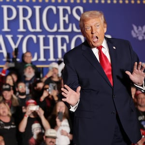 MOUNT POCONO, PENNSYLVANIA - DECEMBER 09: U.S. President Donald Trump enters to deliver remarks during an event at Mount Airy Casino Resort on December 9, 2025 in Mount Pocono, Pennsylvania. President Trump was discussing his administration's economic agenda and its efforts to lower the cost of living. (Photo by Alex Wong/Getty Images)