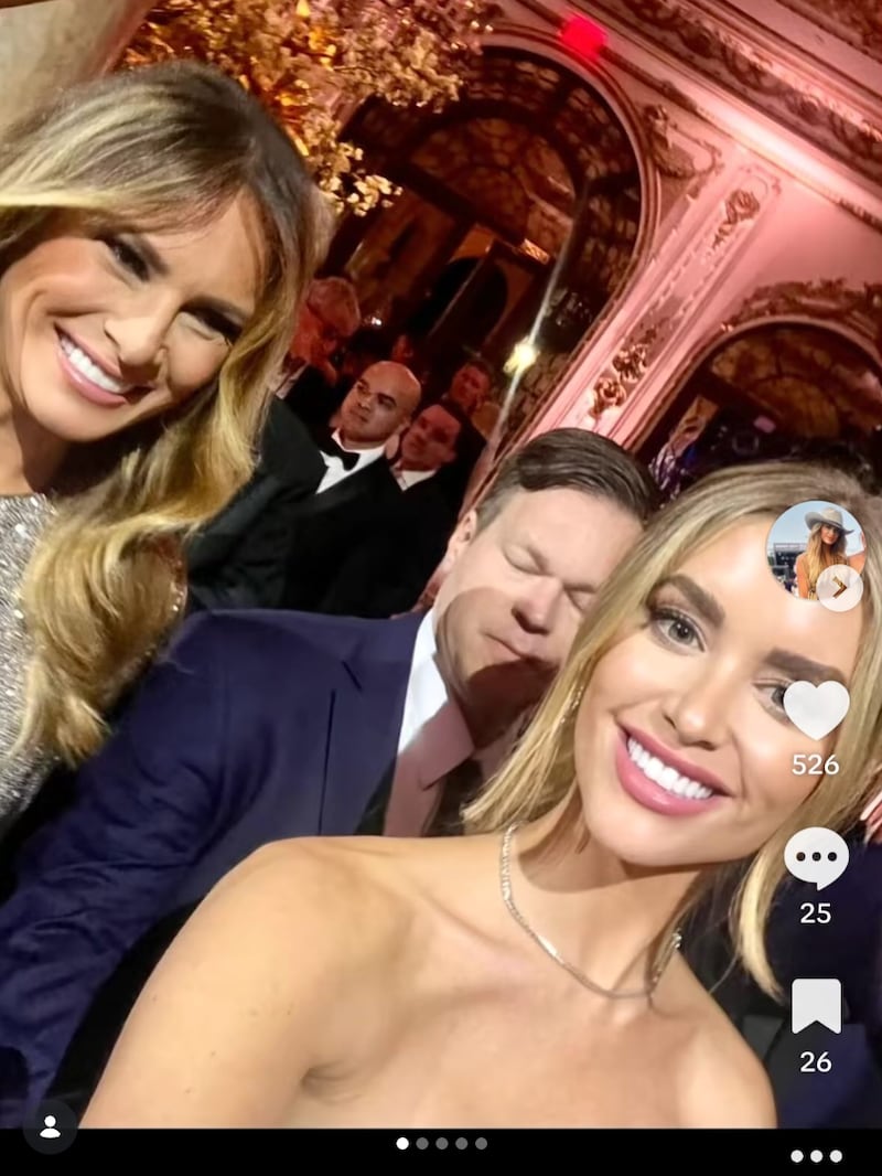 Victoria Drake, pictured with Melania Trump, alleges that she was raped by Paolo Zampolli.