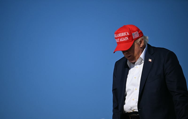 President Donald Trump disembarks from Air Force One upon arrival at Joint Base Andrews, Maryland on September 7, 2026. Trump is returning to the White House from his Bedminster golf club.