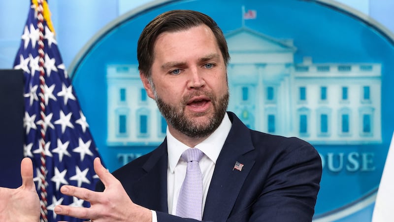 U.S. Vice President JD Vance speaks during a press briefing at the White House in Washington, D.C., U.S., May 19, 2026.  REUTERS/Kevin Lamarque