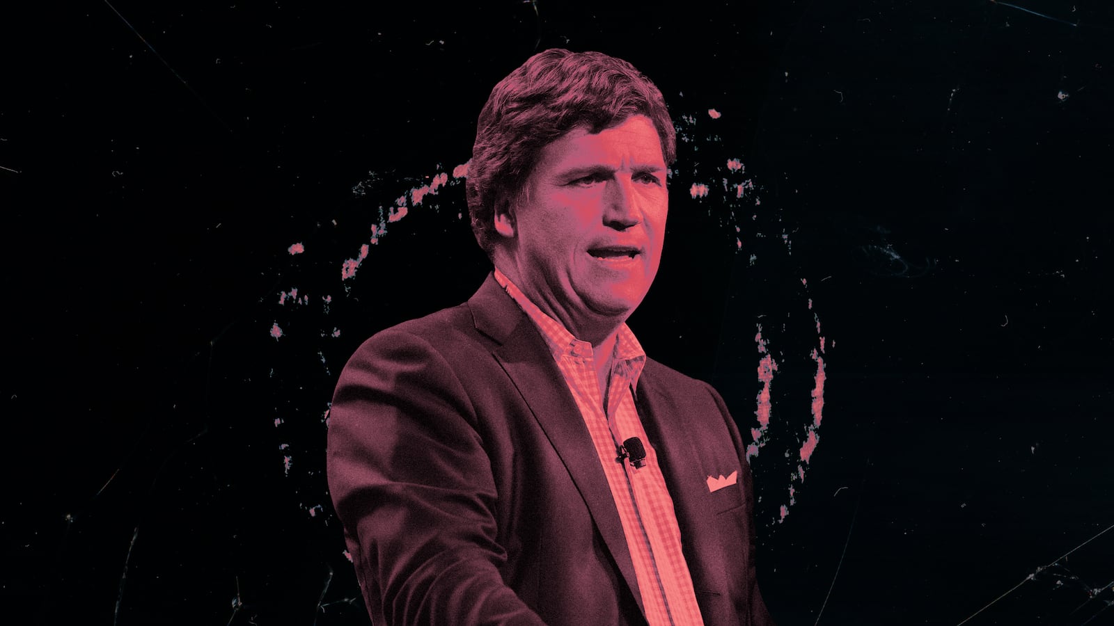A photo illustration of Tucker Carlson.