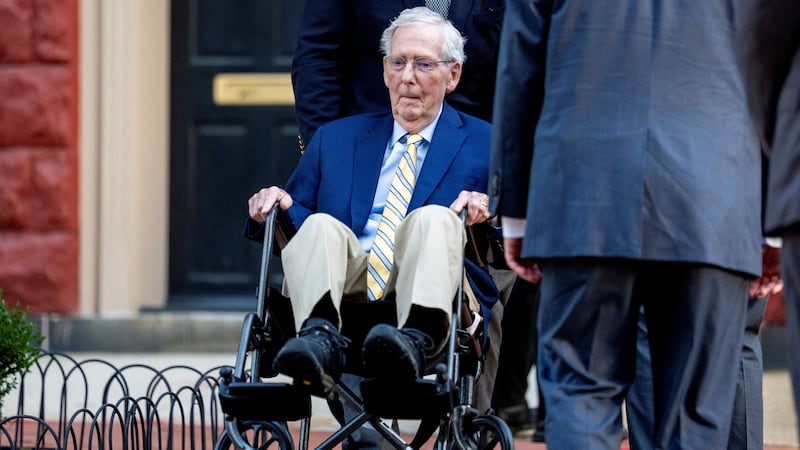 Senator Mitch McConnell (R-KY) returns to his residence following a vote on the Senate floor after being out of the public eye for over three months in Washington, D.C., U.S., September 14, 2026. REUTERS/Daniel Heuer