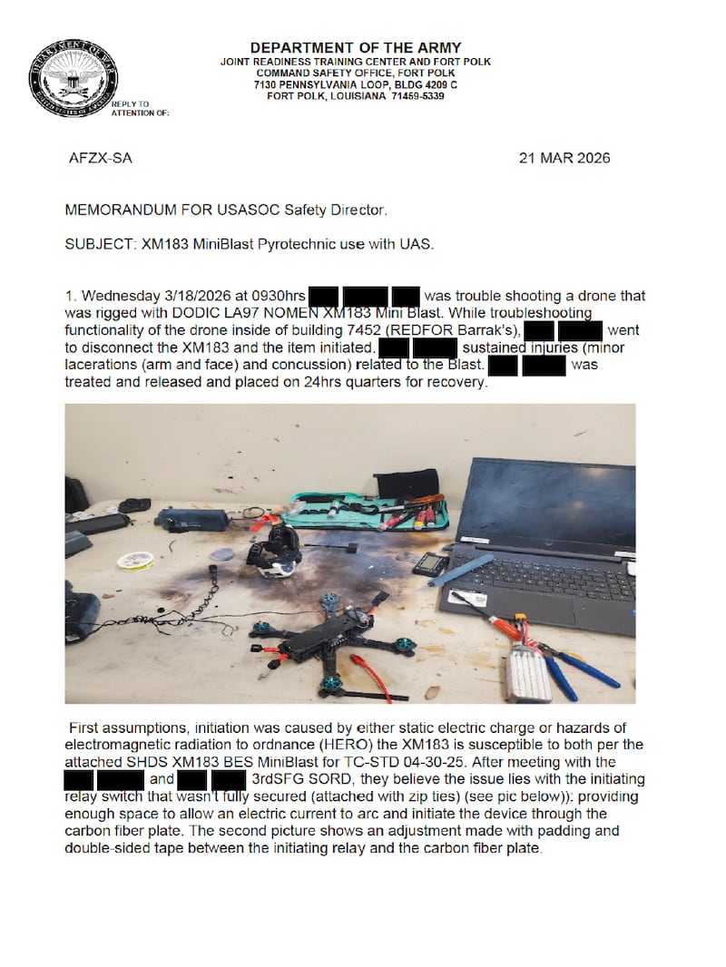 A newly surfaced Army memo claims the Defense Department’s push to rapidly scale low-cost combat drones is causing “basic explosive safety principles” to be ignored.