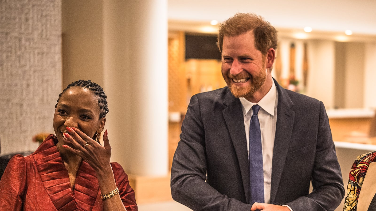 Sophie Chandauka and Prince Harry at a Sentebale reception in South Africa in 2024
