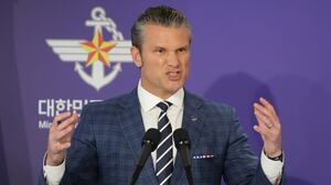 SEOUL, SOUTH KOREA - NOVEMBER 04: U.S. Defense Secretary Pete Hegseth speaks during a joint press conference with South Korean Defense Minister Ahn Gyu-back, following the 57th Security Consultative Meeting at the Defense Ministry on November 04, 2025 in Seoul, South Korea. The defense chiefs of South Korea and the United States were set to hold their annual security talks in Seoul to discuss a range of security issues, such as how to modernize the decadeslong alliance between the two nations. (Photo by Lee Jin-man - Pool/Getty Images)