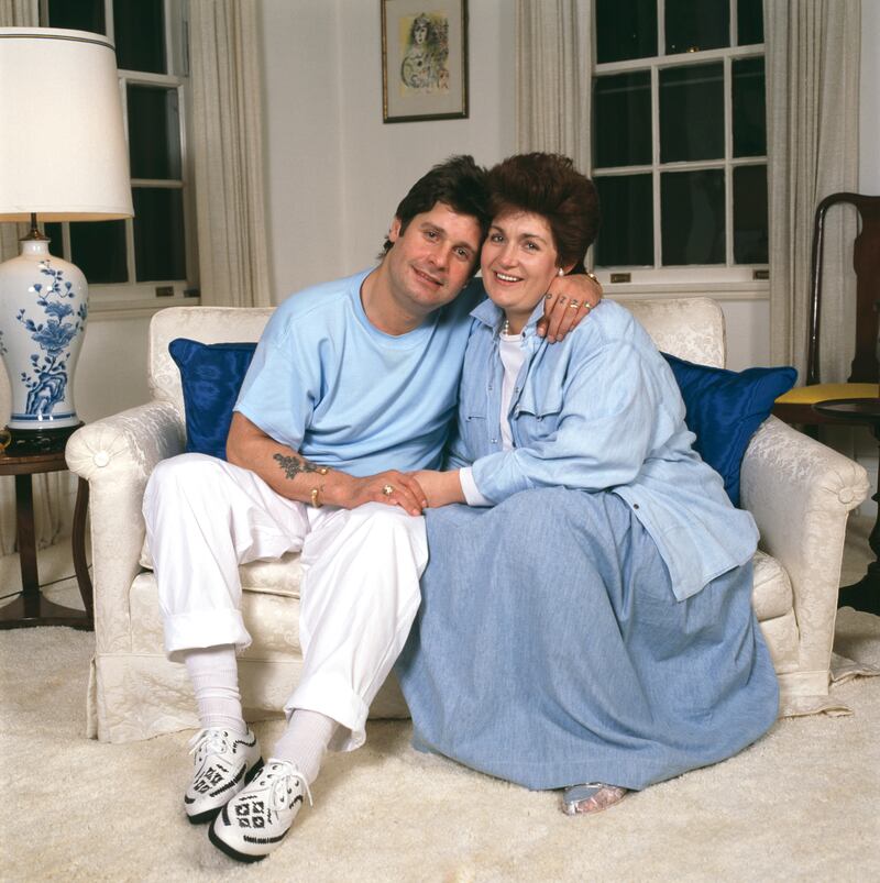 Ozzy and Sharon Osbourne pose for a portrait in 1987.