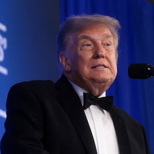 U.S. President Donald Trump delivers remarks at the White House Correspondents' Association (WHCA) Dinner, which was rescheduled from April after it was interrupted when a man tried to force his way through security and fired a shotgun, at the Waldorf Astoria hotel in Washington, D.C., U.S., July 24, 2026. REUTERS/Jonathan Ernst