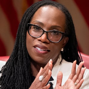 Supreme Court Justice Ketanji Brown Jackson speaks to the 2025 Supreme Court Fellows Program, Thursday, Feb. 13, 2025, at the Library of Congress in Washington, D.C., U.S.